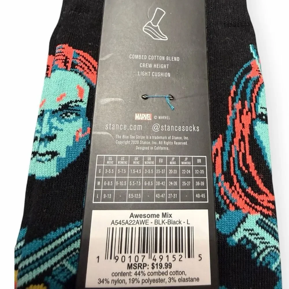 Stance “Awesome Mix” Infinity Saga Guardians of the Galaxy Socks size L M9-13 b)